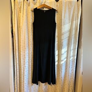 Eileen Fisher Black Silk Maxi Dress